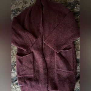 Lole Women's Burgundy Cardigan Sweater